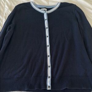 Croft & Barrow Dark Blue Cardigan with Light Trim